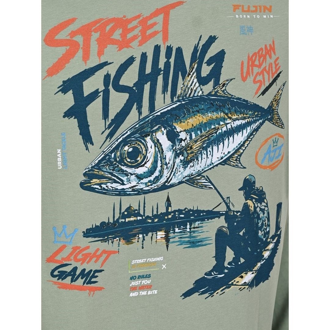 Fujin S26 Street Fishing T-Shirt Green XLarge (XL)