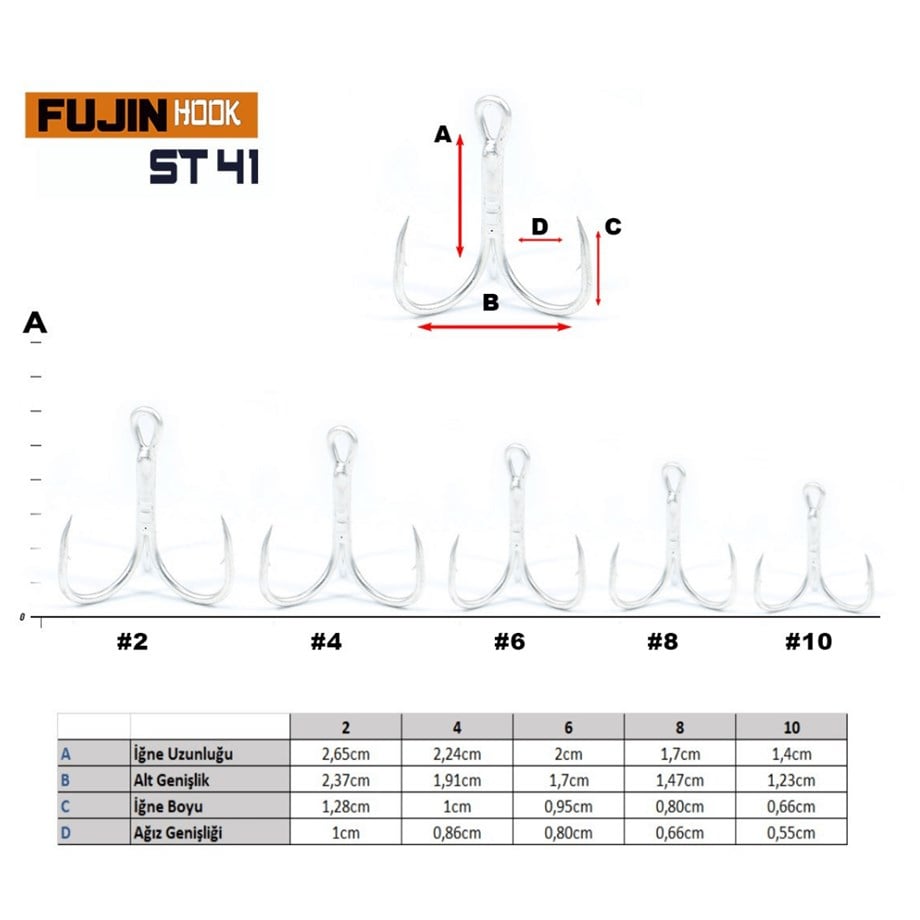 Fujin St-41 Nickel Üçlü Kanca