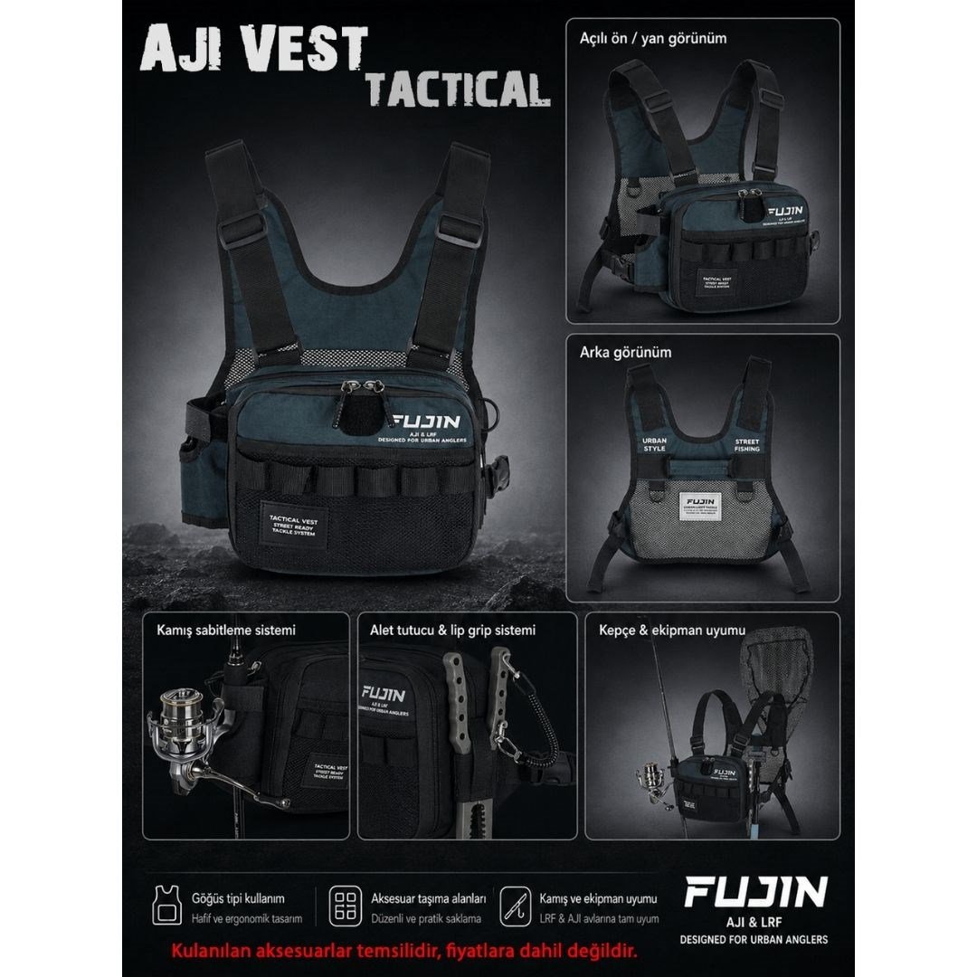 Fujin Tactical Vest Indigo Balıkçı Çantası