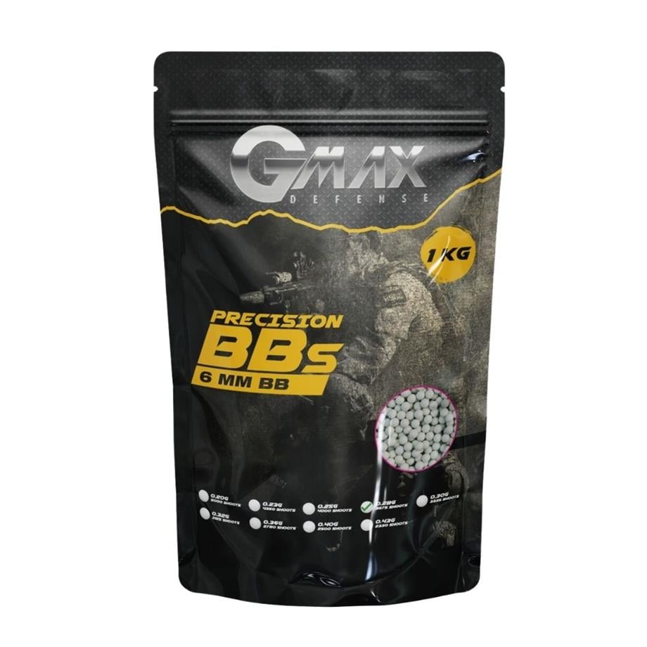 Gmax Defense 0,28 Gram 6 mm Airsoft BB (3575 Adet - 1 Kg)