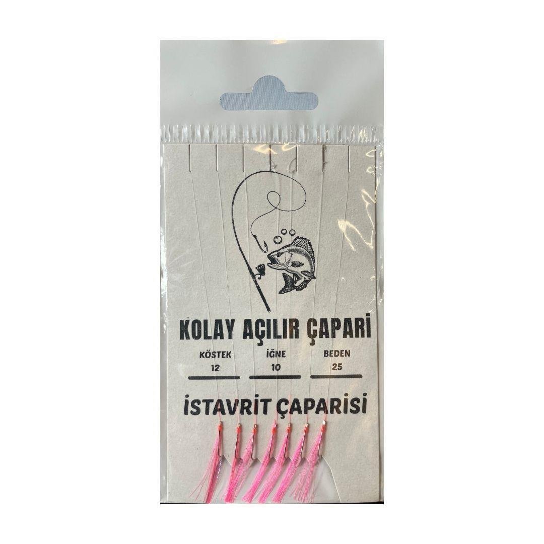 Kurt İstavrit Çapari Kolay Açılır 7 İğneli Pembe Simli