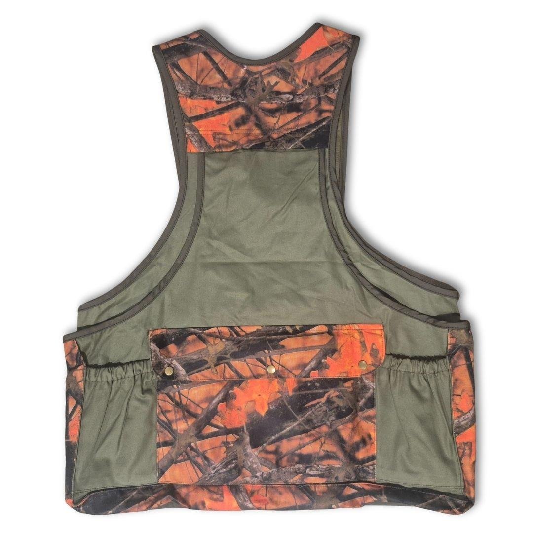 Spayko Askılı Turuncu-Haki Orman Desen Avcı Yeleği M
