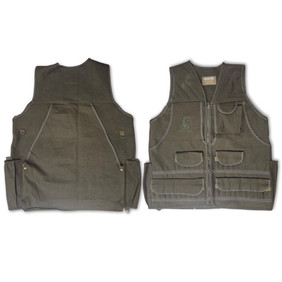 Spayko Haki Kapaklı Fişeklikli Avcı Yeleği XL