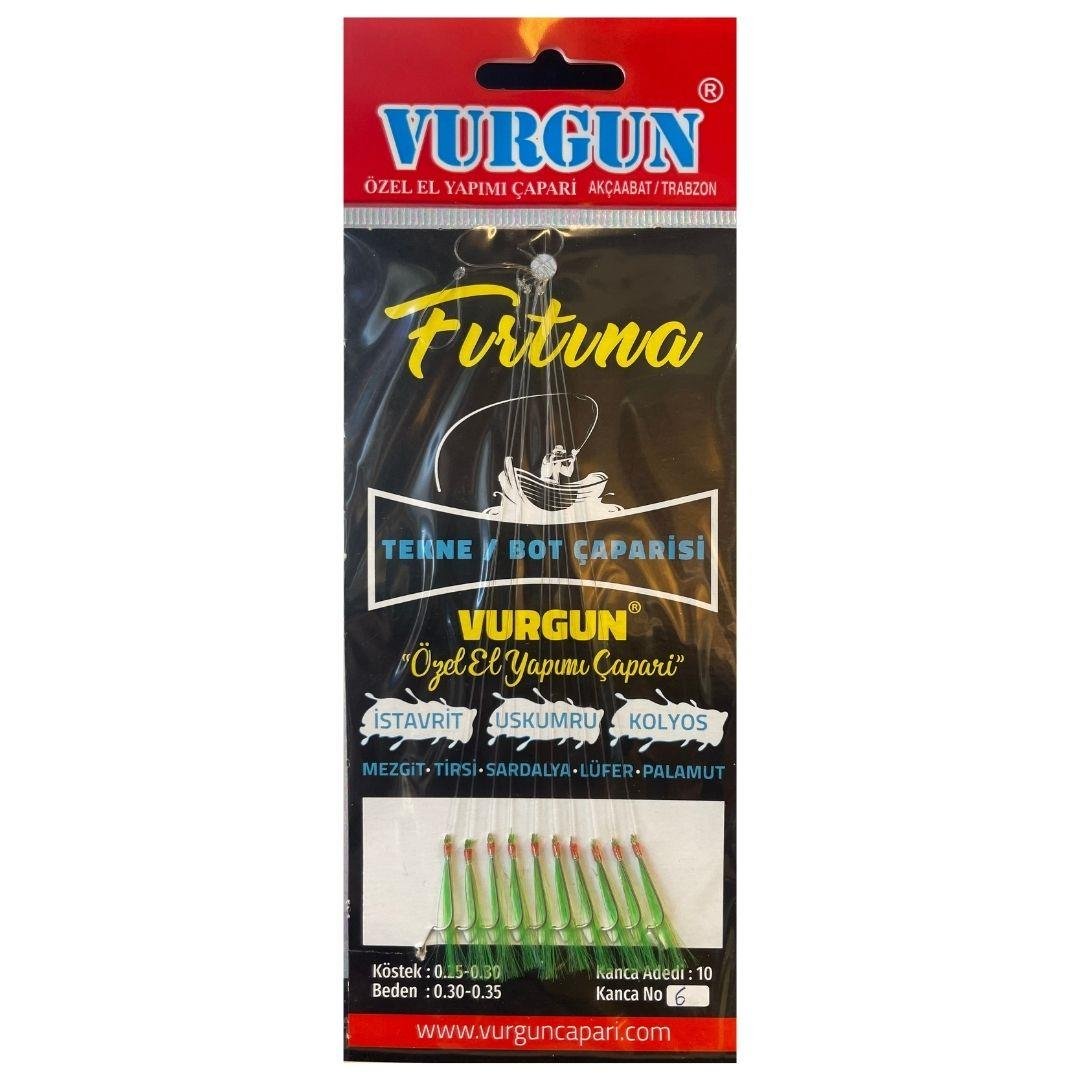 Vurgun Tekne Çapari 10 İğneli Açık Yeşil Simli