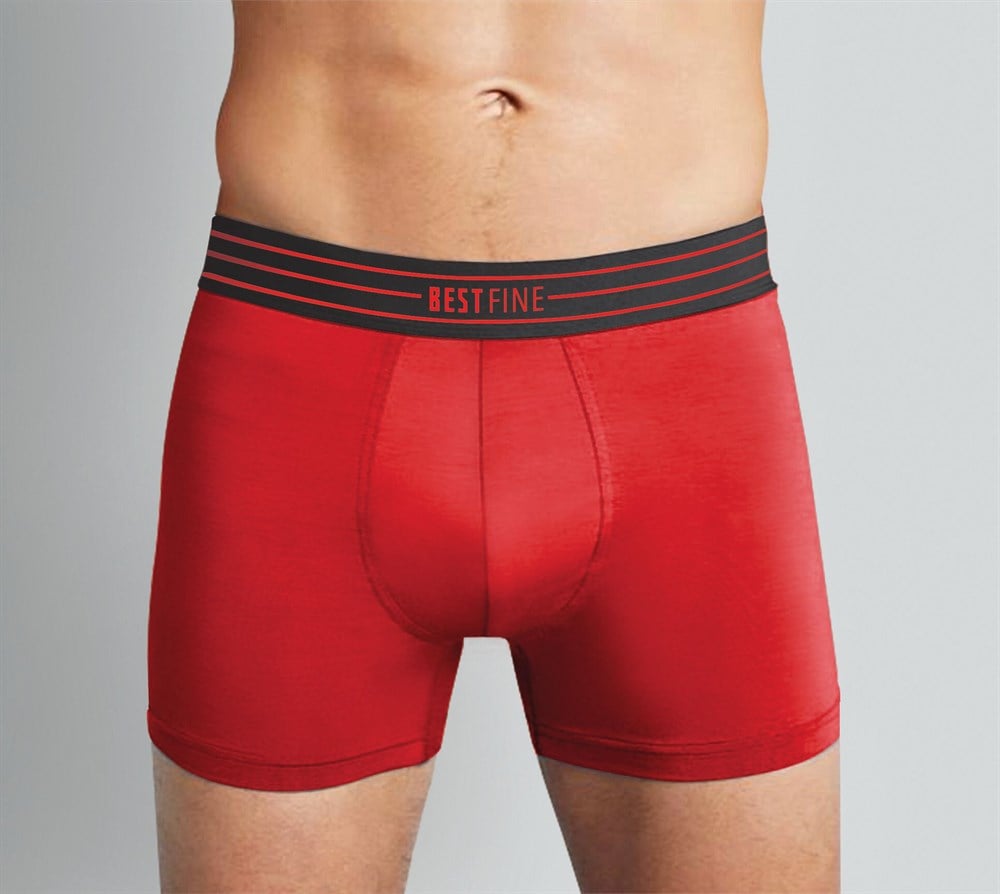 Best Fine Functional 2904 Antibakteriyel Gümüş Iyon Mikrokapsüllü Mikromodal Erkek Boxer - Kırmızı