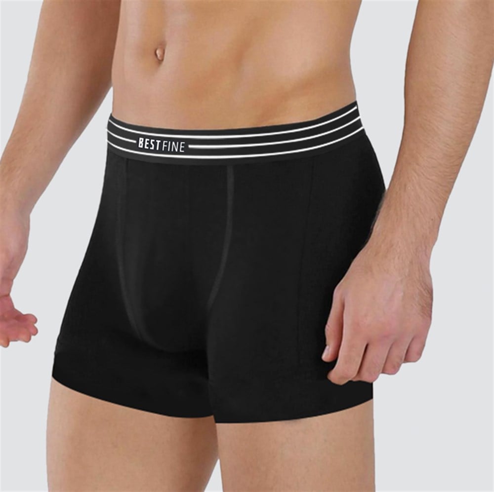 Best Fine Functional Antibakteriyel, Gümüş İyon Mikrokapsüllü Hassas Ciltler için Boxer - SİYAH