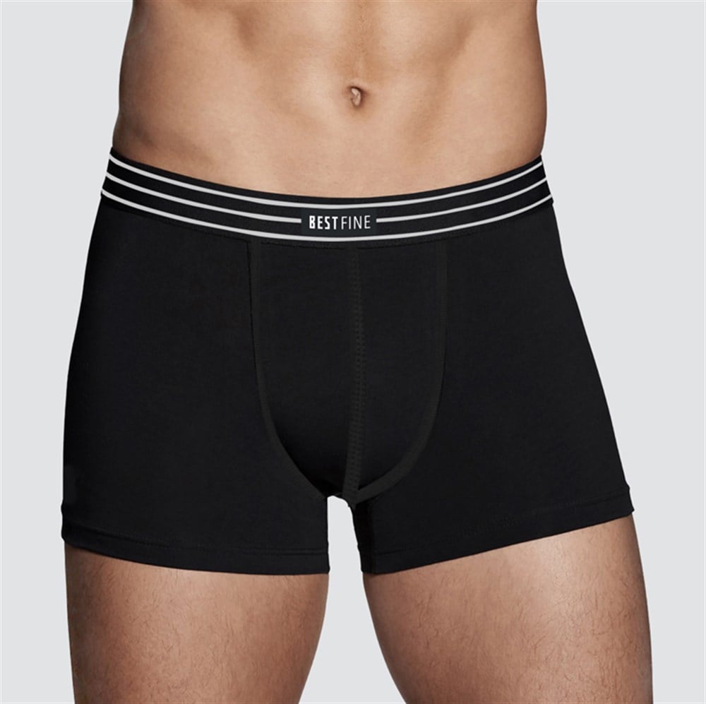 Best Fine Functional Antibakteriyel, Gümüş İyon Mikrokapsüllü Hassas Ciltler için Boxer - SİYAH