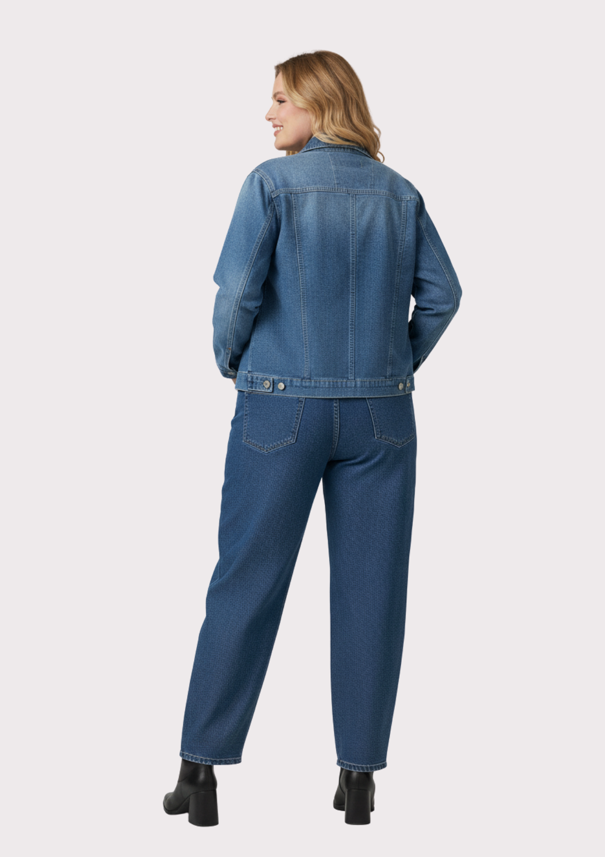 Büyük Beden Mavi Renkli Oversize Kot Ceket