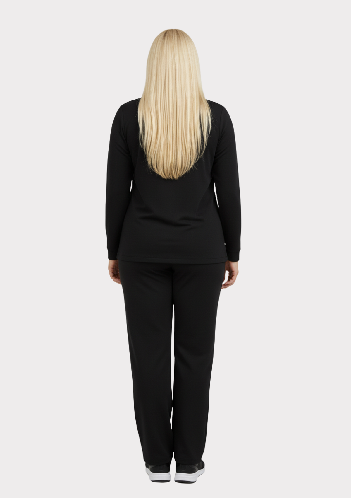 Büyük Beden Siyah Renkli Likralı Taş Baskılı Eşofman Takım