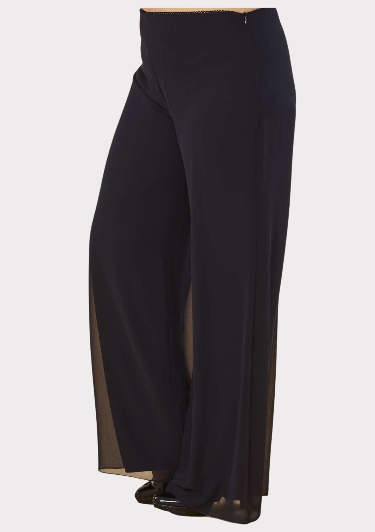 Büyük Beden Siyah Renkli Şifon Pantolon