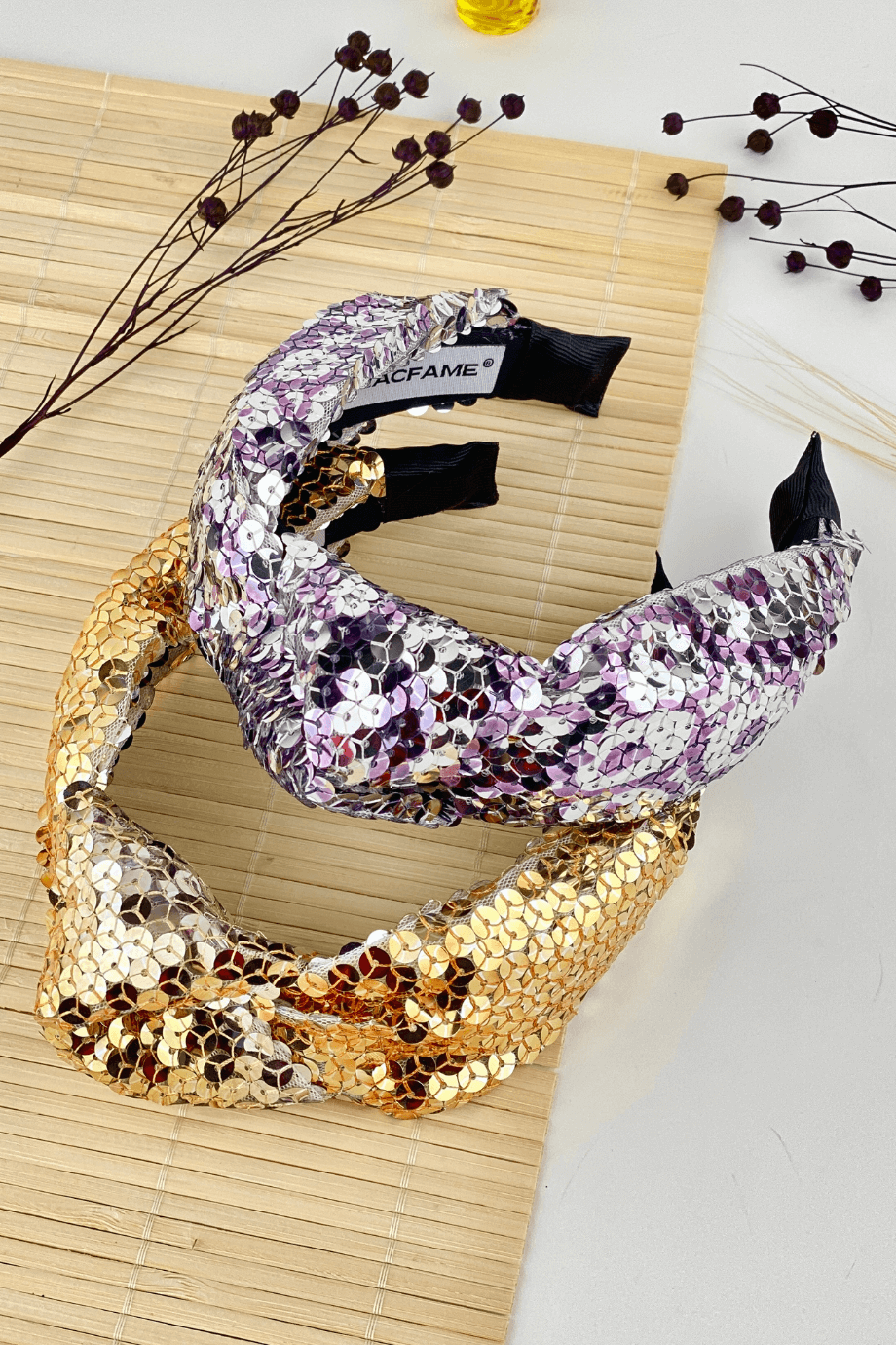 Pullu Saç Bandı Altın Rengi