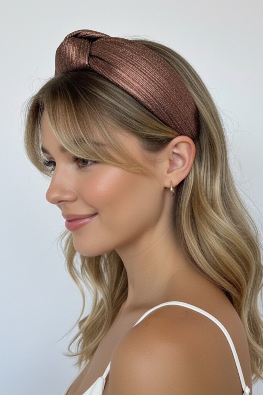 Copper Silvery Knotted Headband for Women
