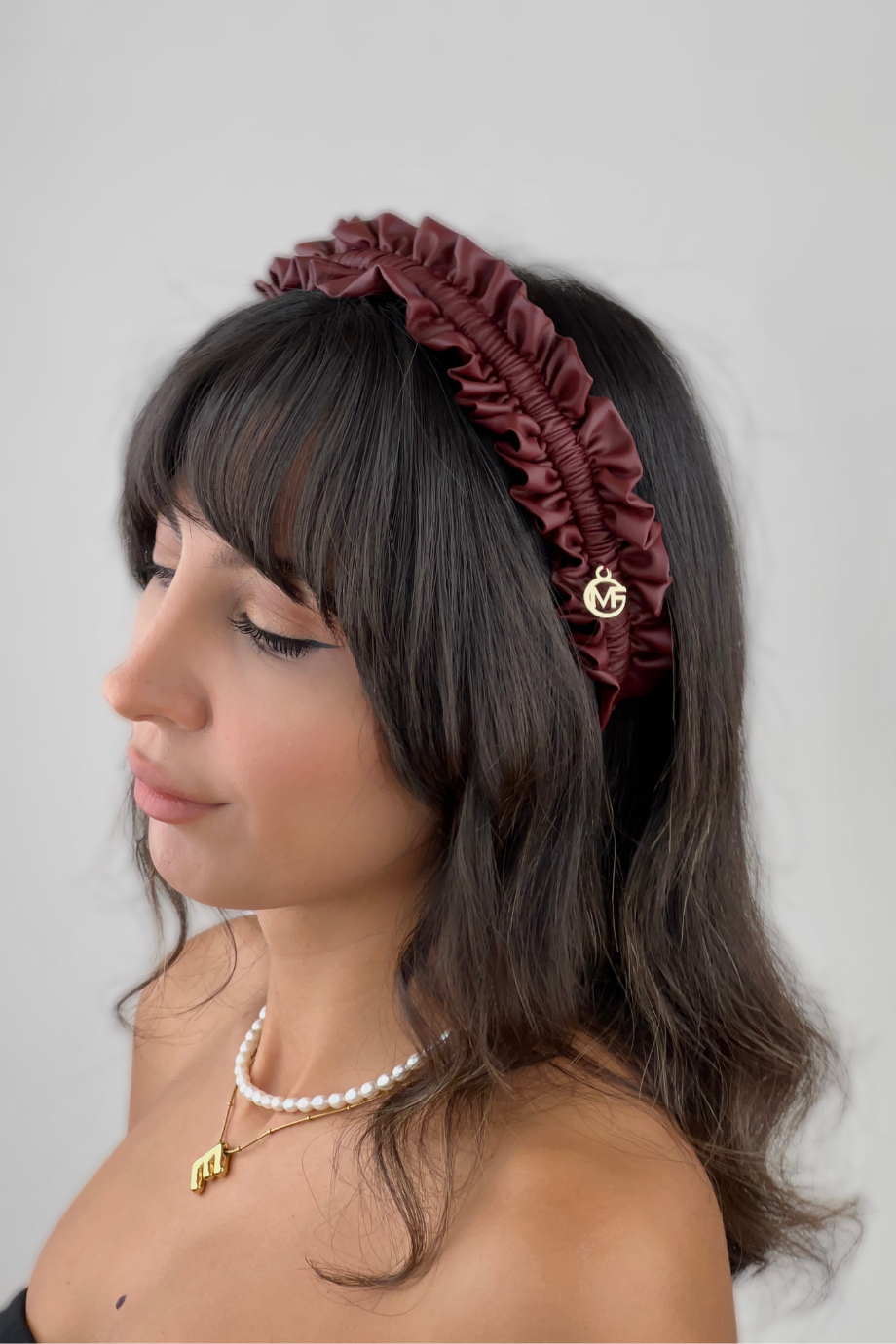 Kadın Hediye Deri Taç Bordo