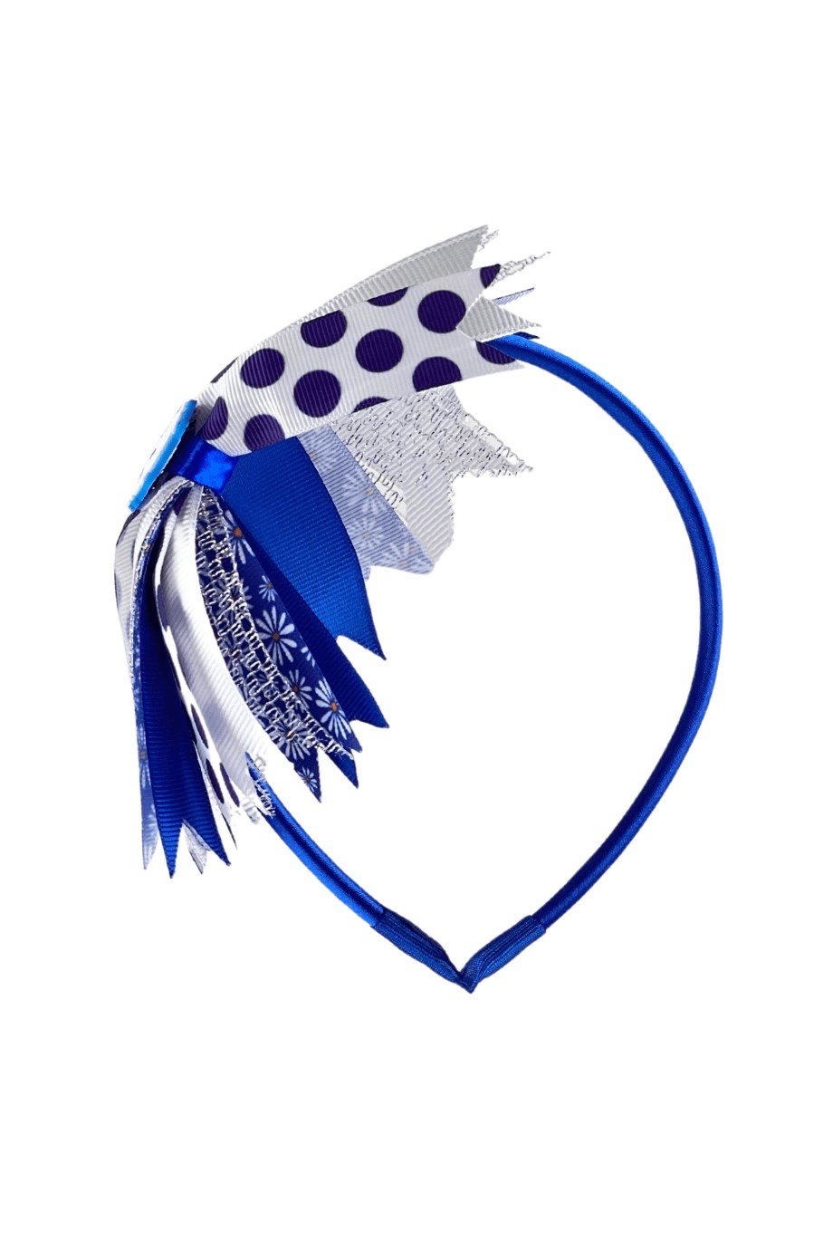 Çok Fiyonklu Kedi Figürlü Çocuk Tacı Saks