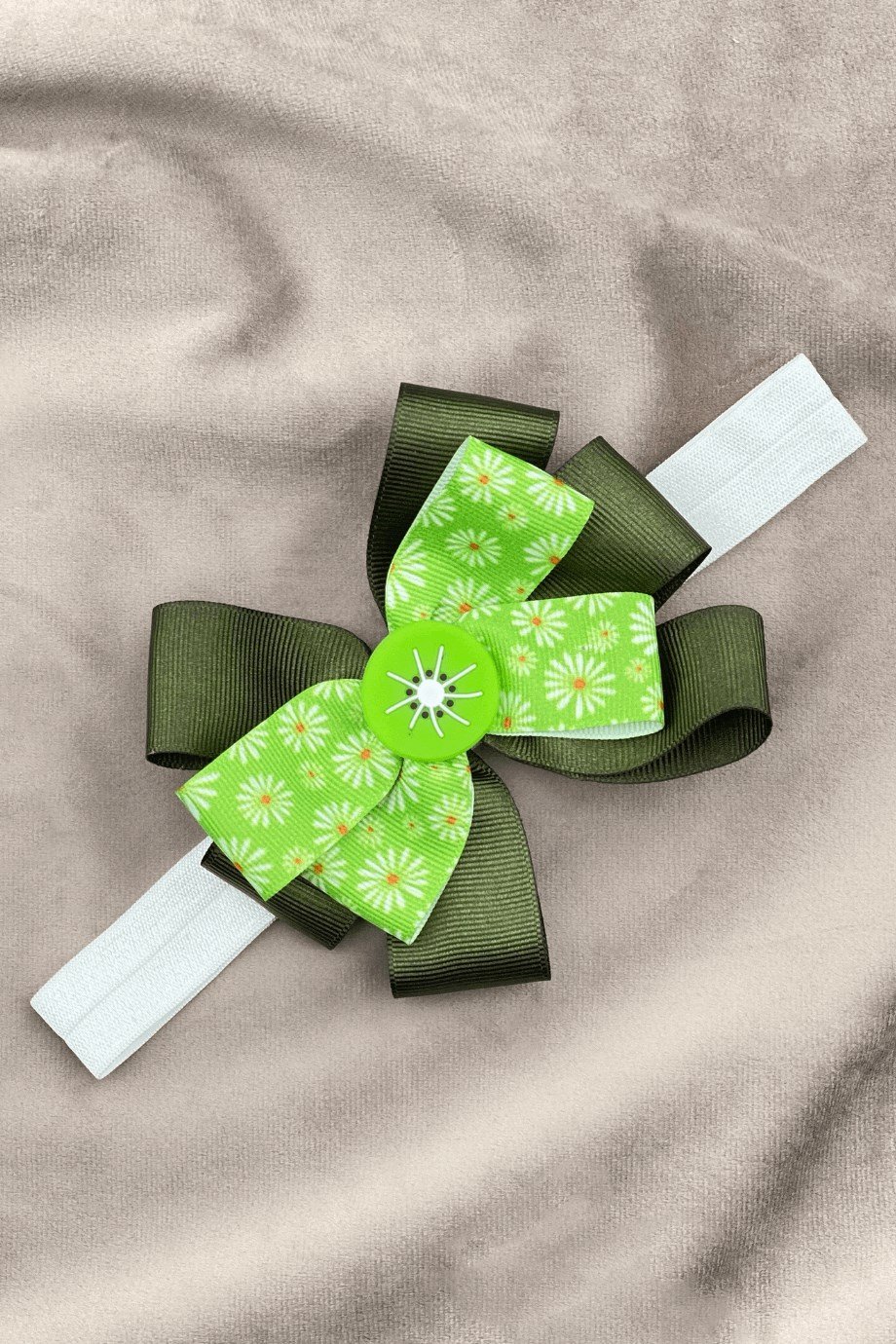 Fiyonk Kivi Figürlü Kurdela Çocuk Bandı Yeşil