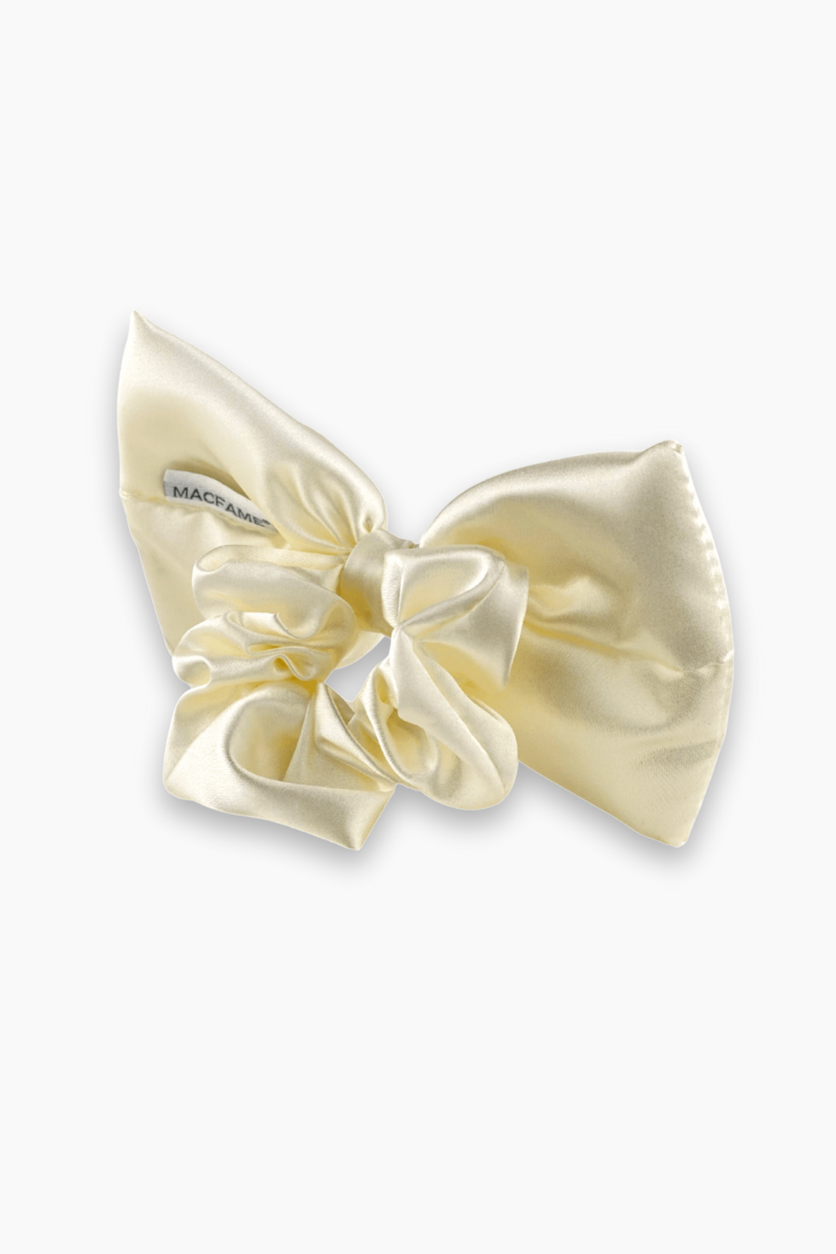 Fiyonk Saten Scrunchie Lastik Toka Modelleri Beyaz