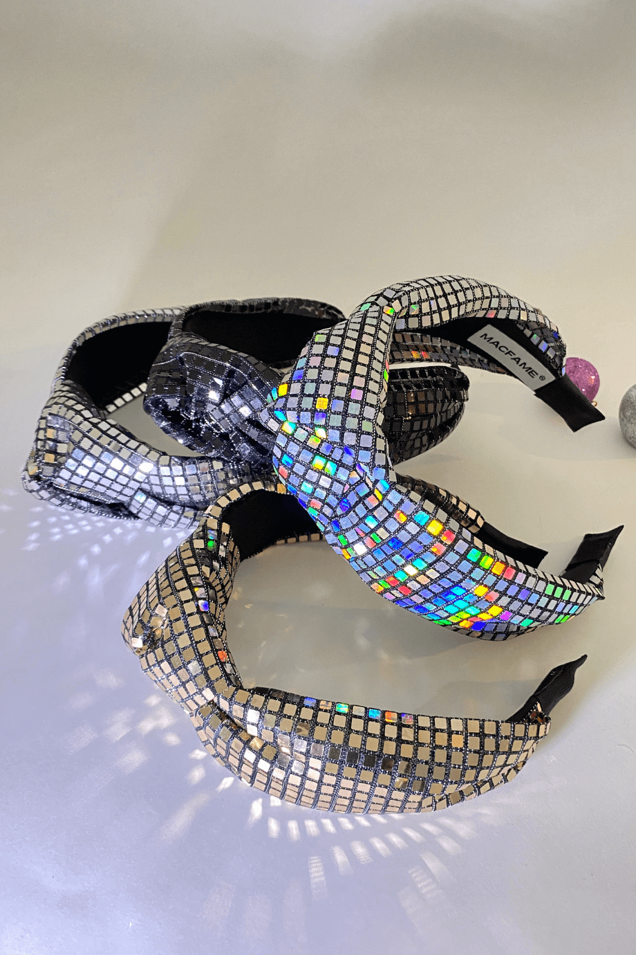 Silver Square Sequin Headband