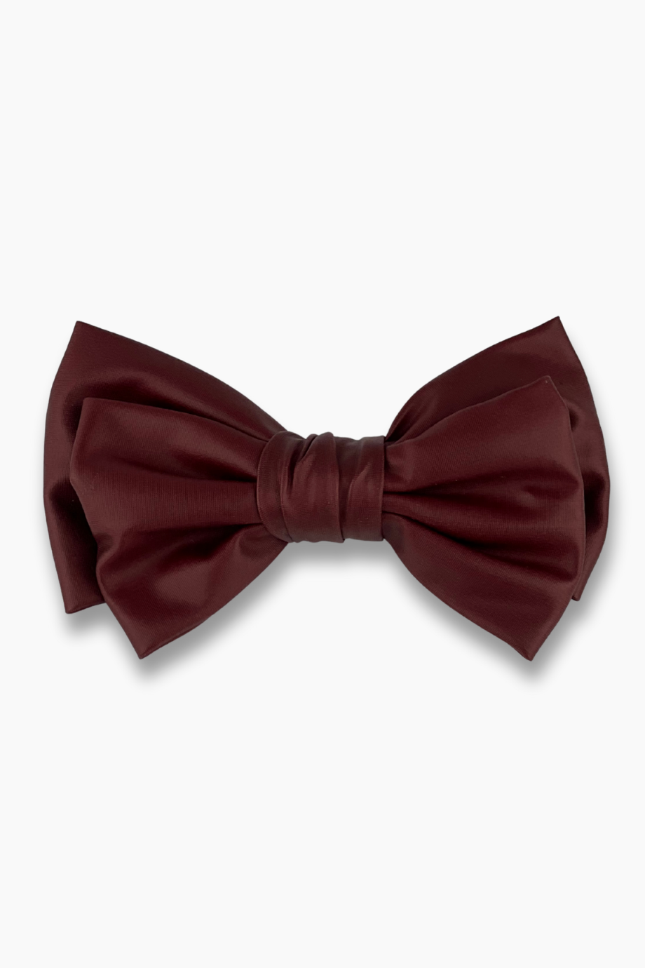 Bordo Deri Fiyonk Klipsli Saç Tokası