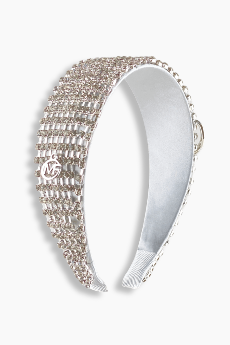 Taşlı Saten Kaplamalı Özel Üretim Taç Beyaz