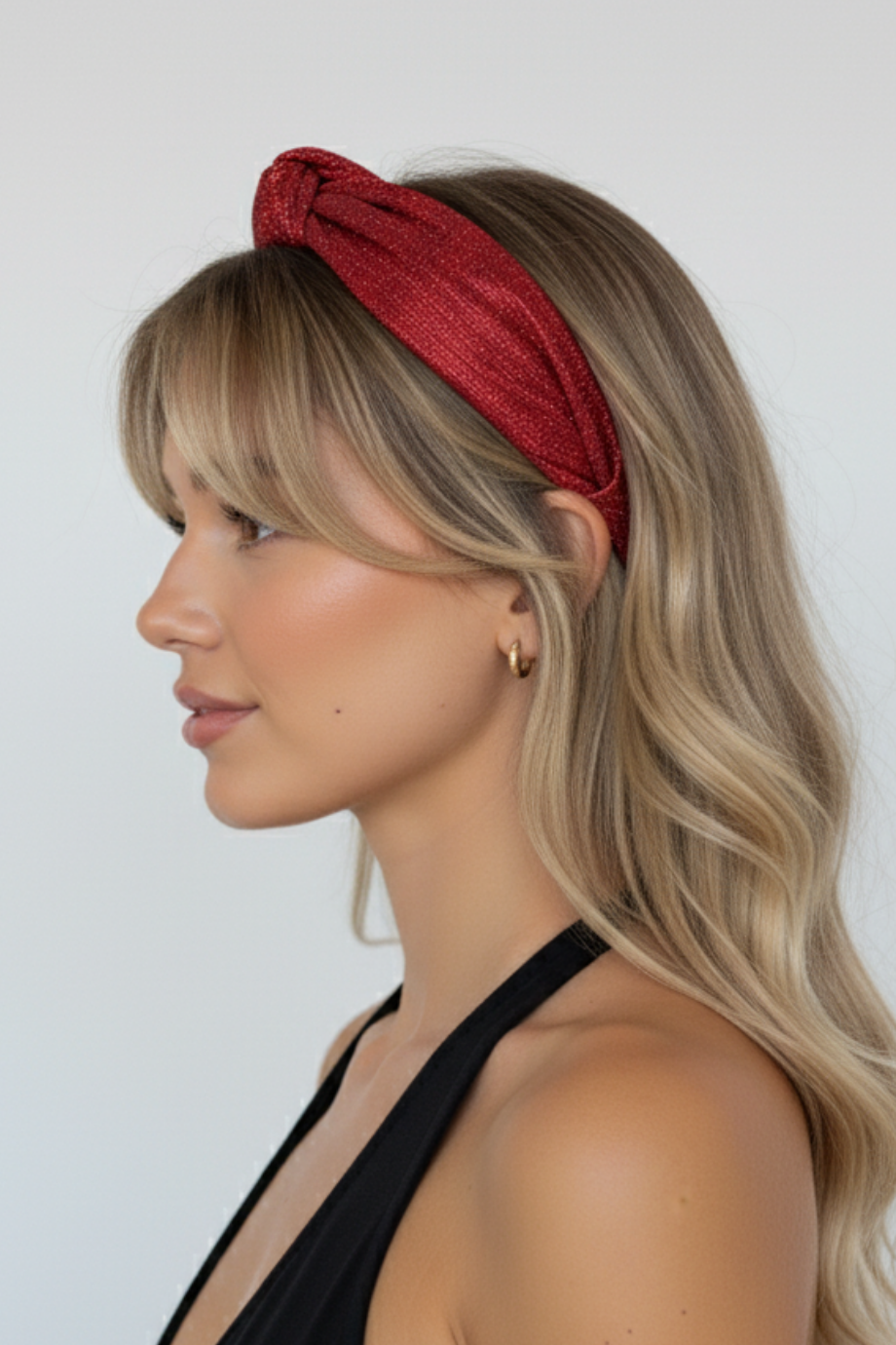 Kırmızı Simli Yılbaşı Saç Tacı