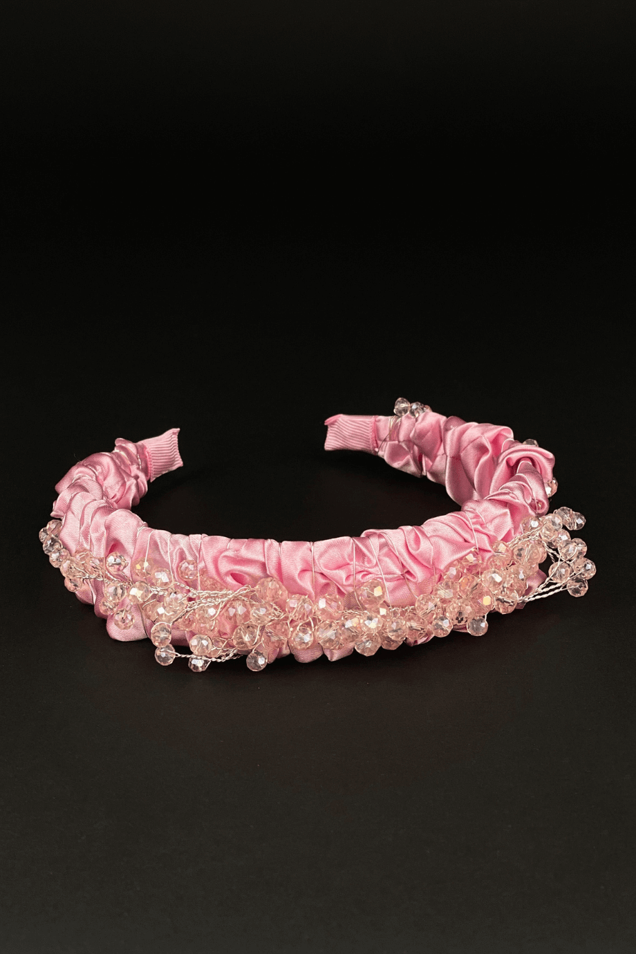 Kristal Taşlı Kadın Taç Pembe