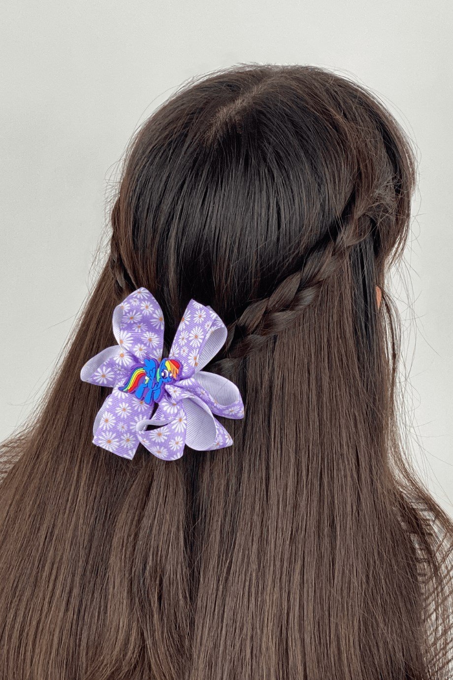 Macfame At Figürlü Desenli Grogren Kurdelalı Çocuk Çıtçıtlı (Otomatik) Toka Lila