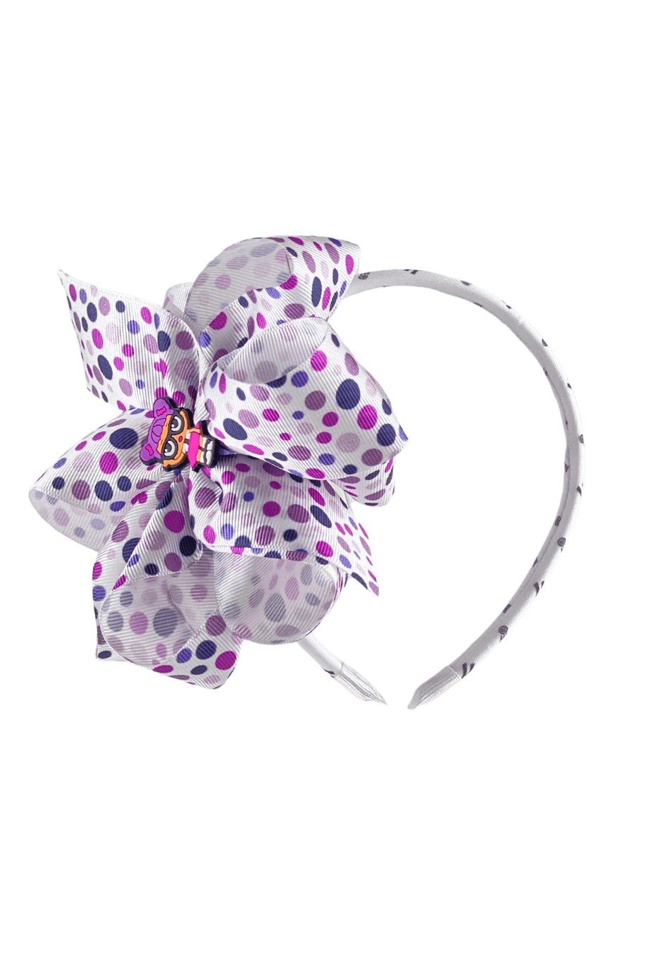 Macfame Büyük Grogrenli Puantiyeli Taç Mor