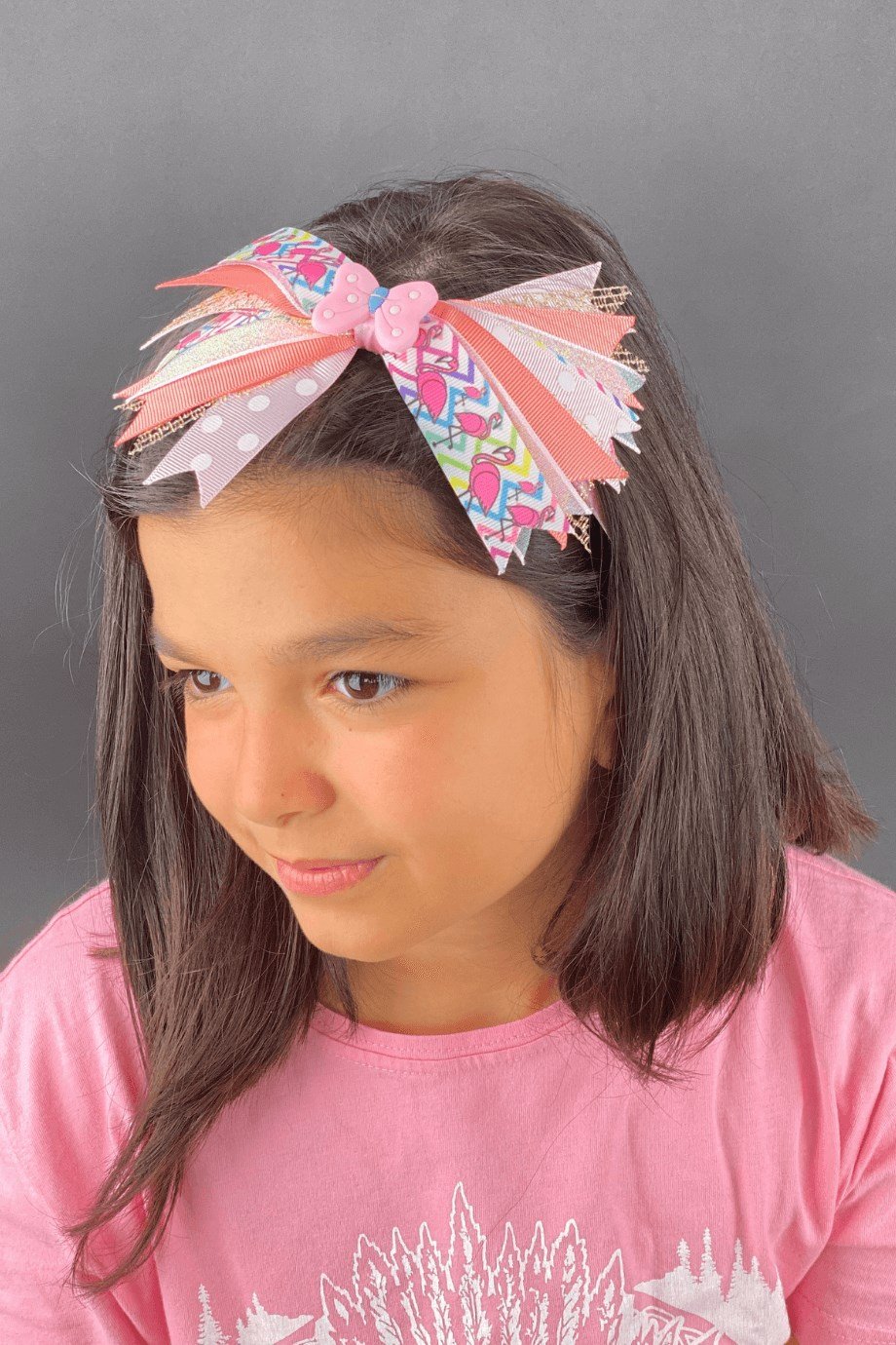 Macfame Çok Fiyonklu Kelebek Figürlü Çocuk Tacı Pembe