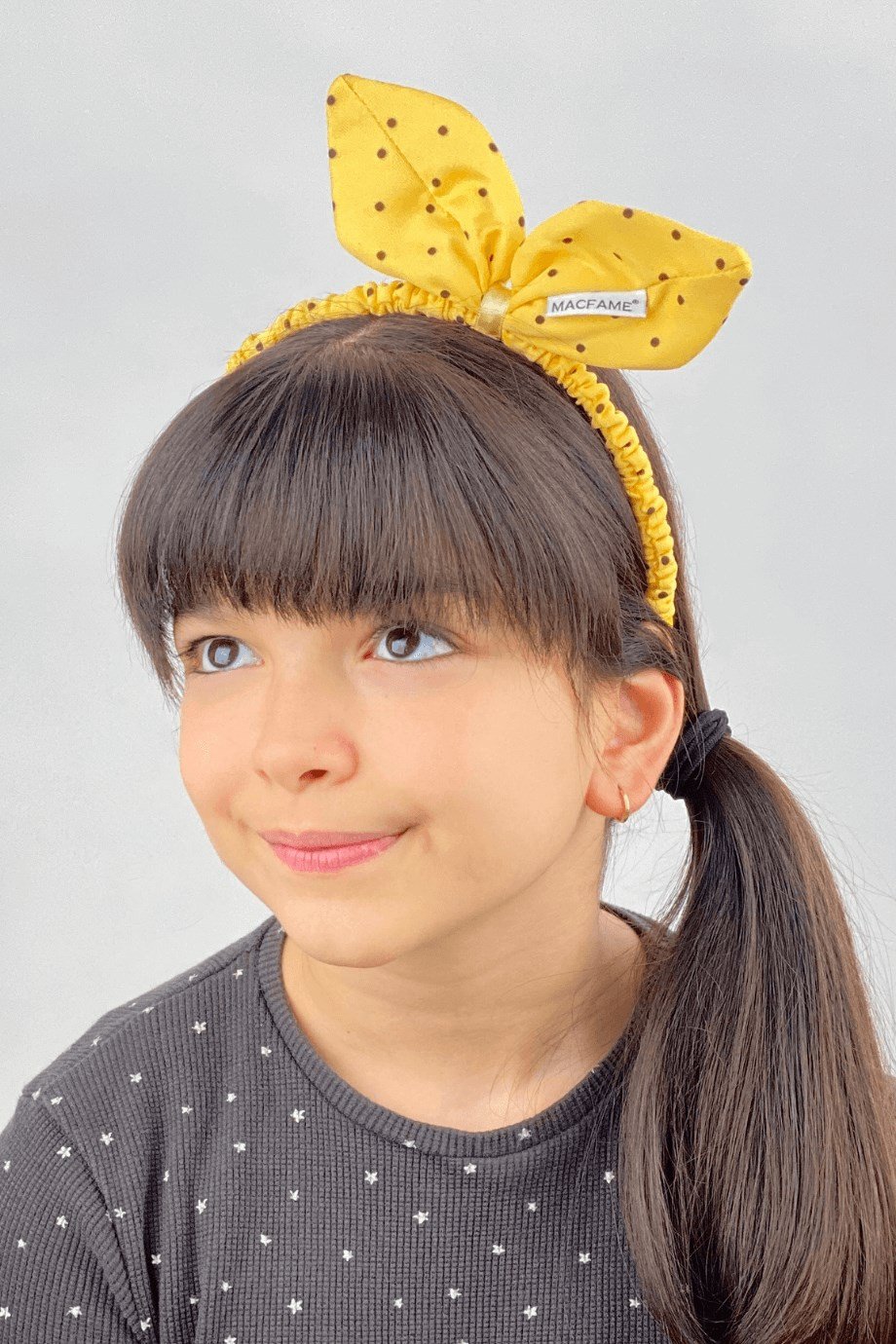 Macfame Puantiyeli Çift Kulaklı Akordeon Taç Sarı