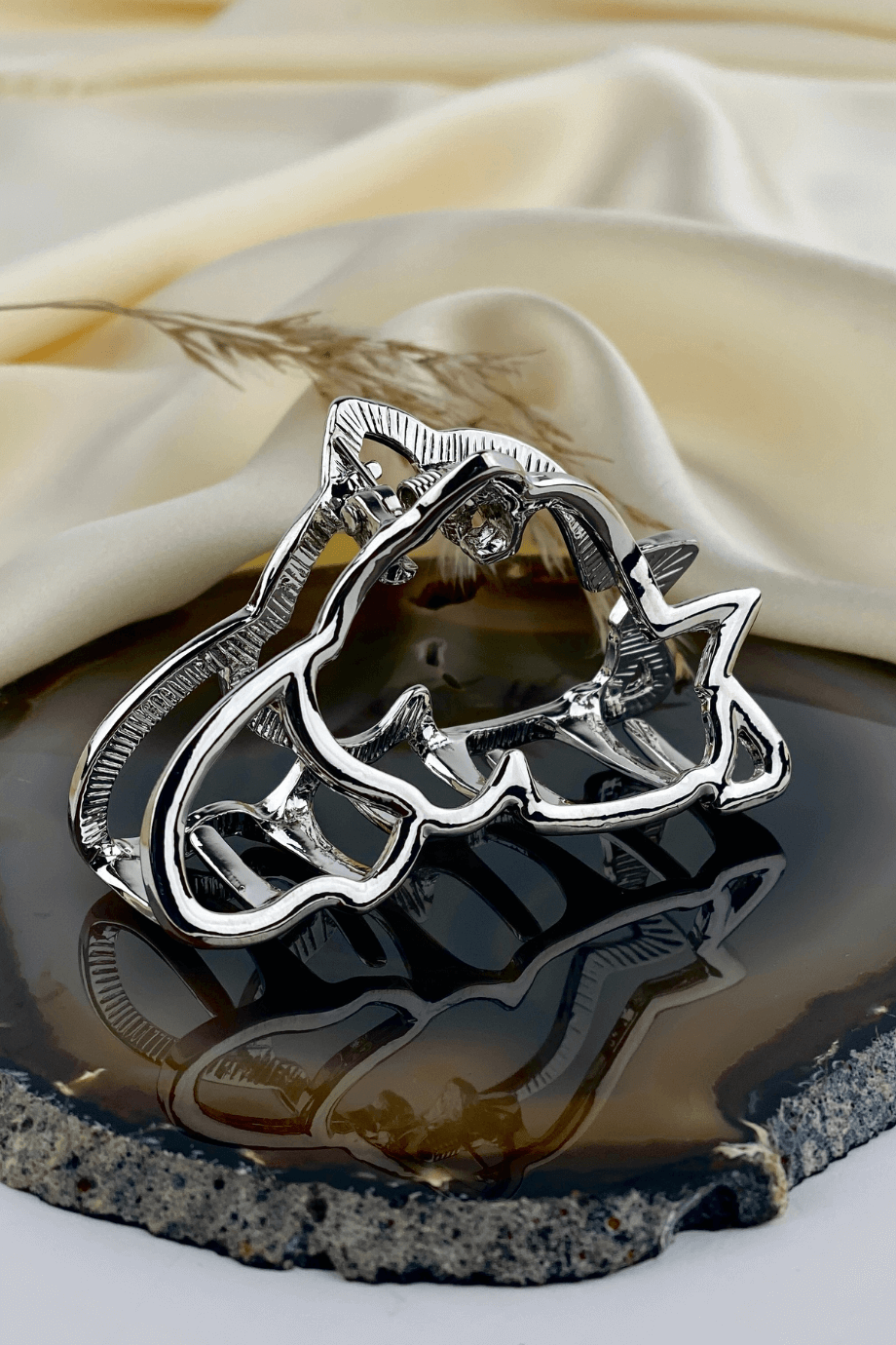 Metal Mandal Toka Gümüş