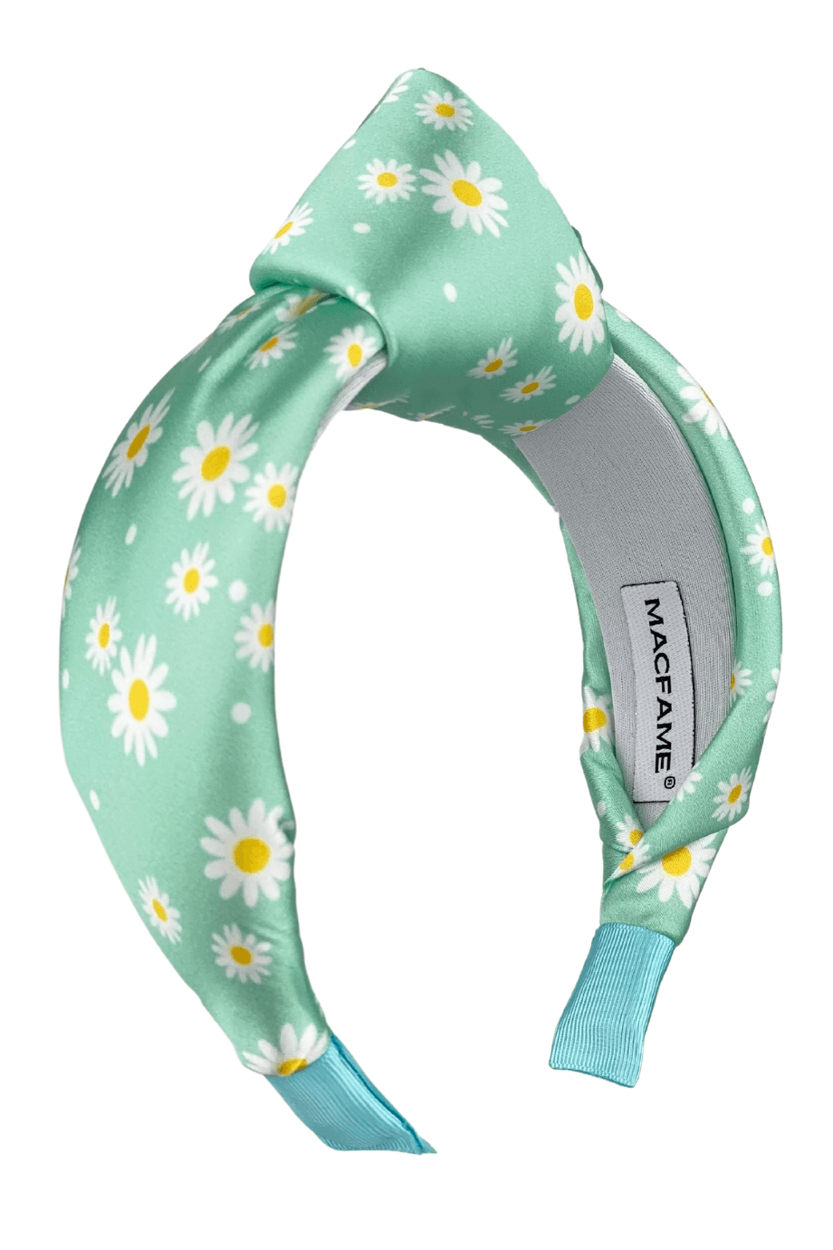 Papatya Desenli Dolgulu Saten Düğümlü Taç Yeşil