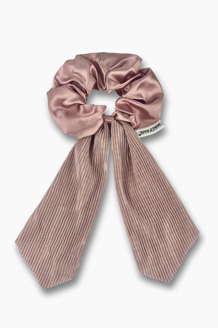 Piliseli Kuyruklu Saten Scrunchie Toka Lila