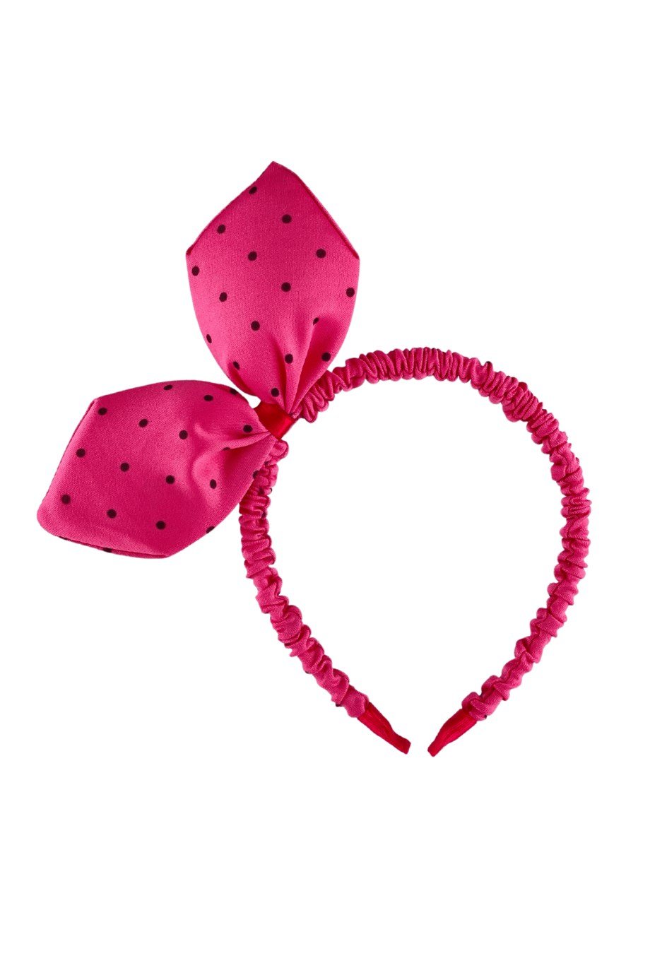 Puantiyeli Çift Kulaklı Akordeon Taç Pembe