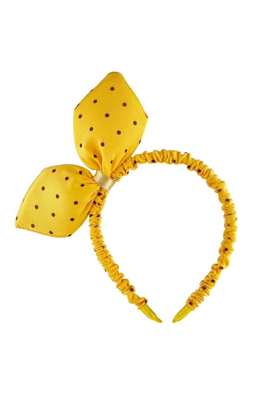 Puantiyeli Çift Kulaklı Akordeon Taç Sarı