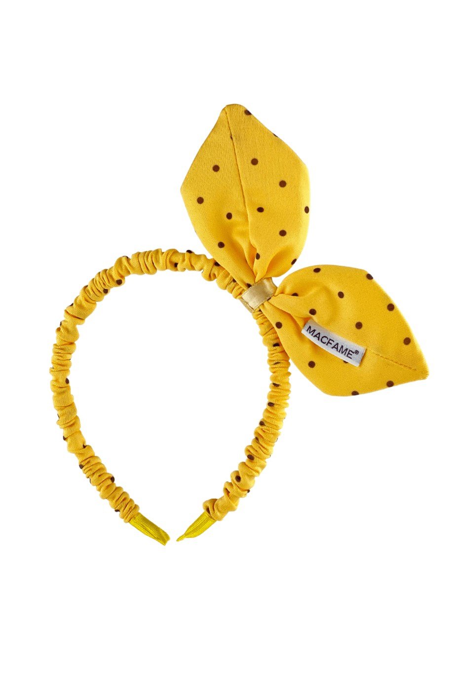 Puantiyeli Çift Kulaklı Akordeon Taç Sarı