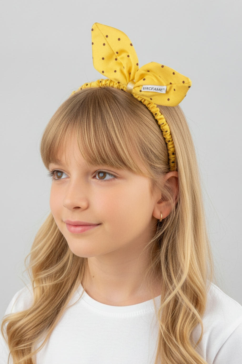 Puantiyeli Sarı Kız Çocuk Taç