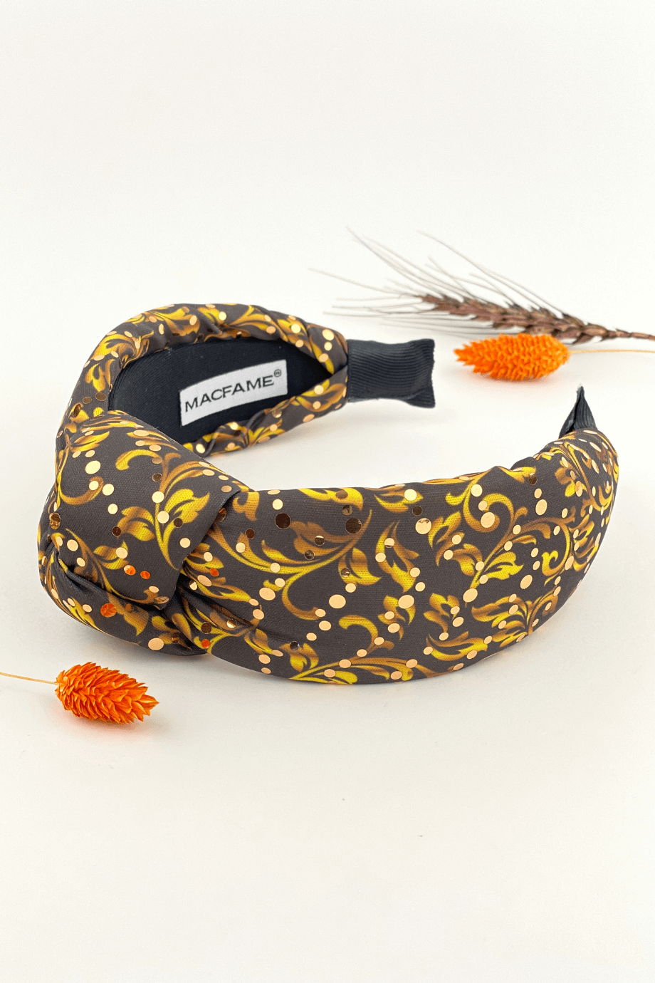 Pul Baskılı Kadın Taç Siyah