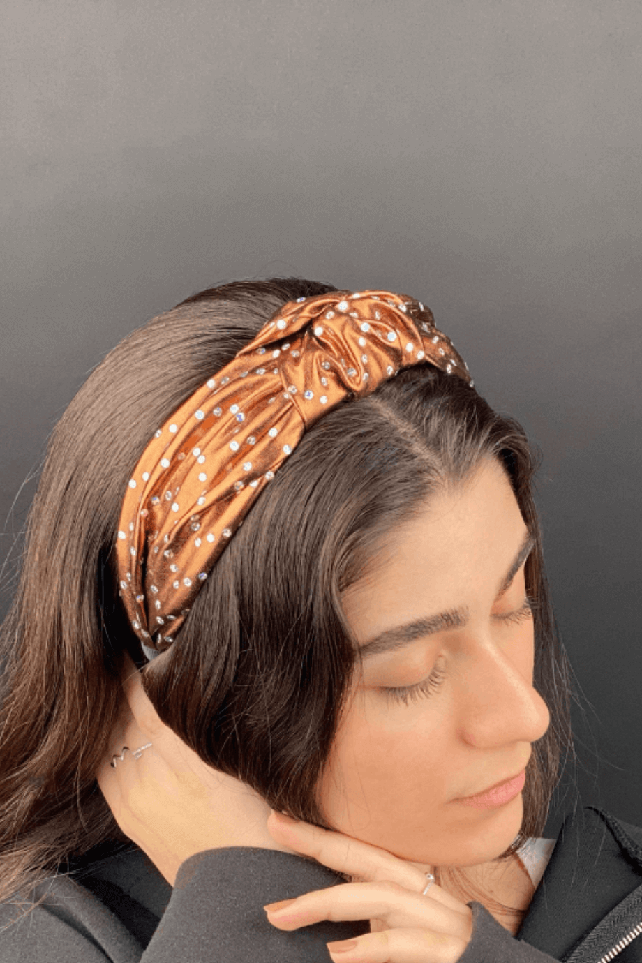 Copper Shimmer Knotted Headband