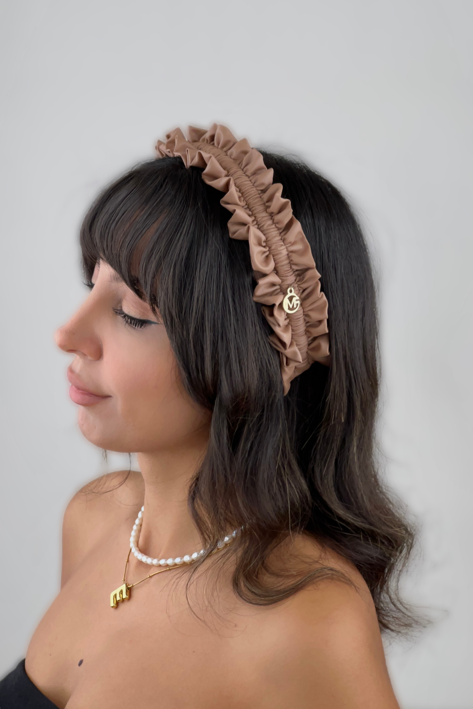 Kadın Hediye Deri Taç Modelleri Kahverengi