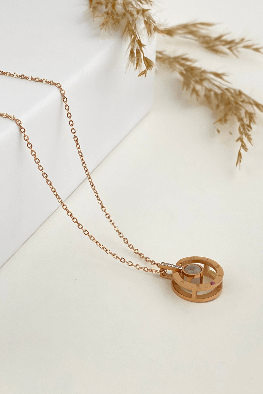 Taşlı Aşk Kolyesi Bronz