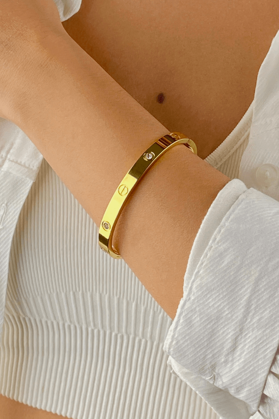 Gold Taşlı Kelepçe Bileklik Modelleri