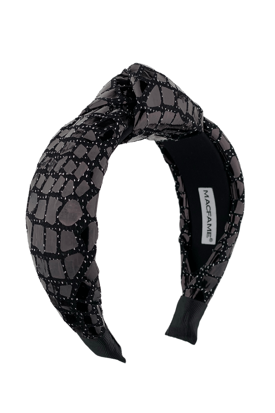 Kadın Dolgulu Düğümlü Saç Bandı Siyah