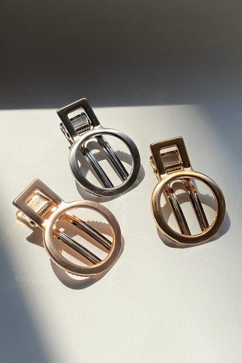 Yuvarlak Metal Üçlü Yan Toka Seti