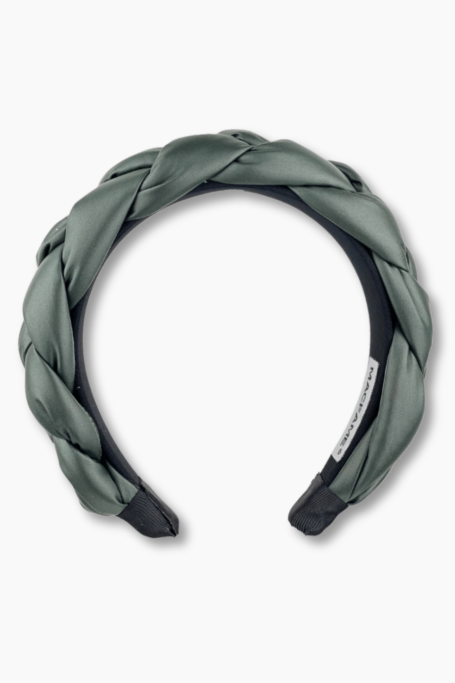 Green Leather Braided Headband