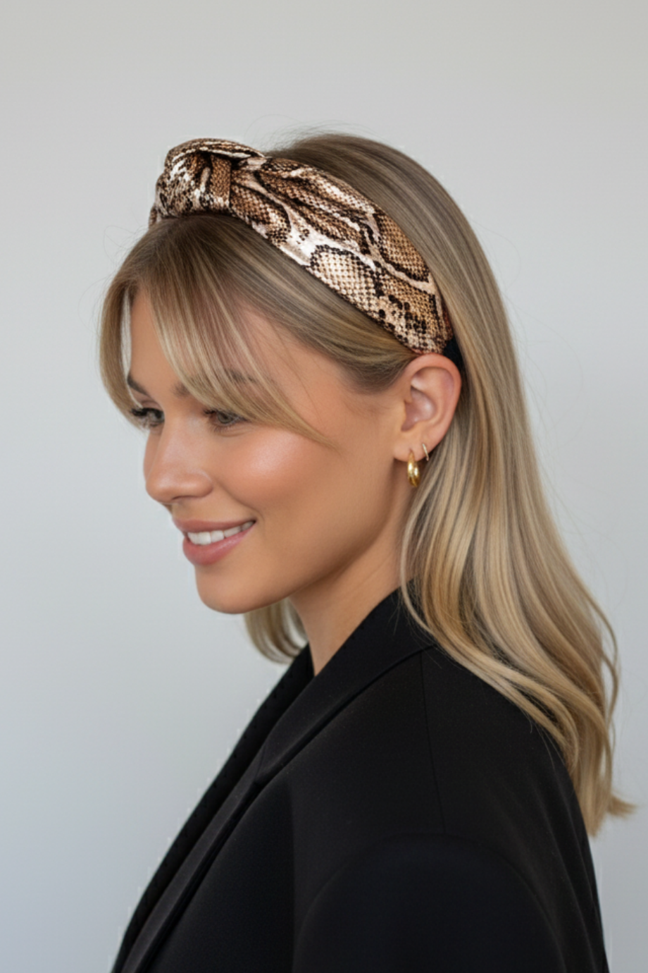 Yılan Desenli Deri Saç Tacı