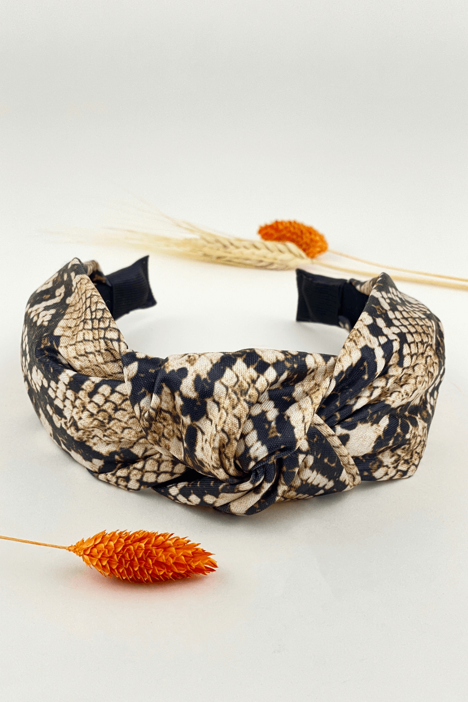 Yılan Desen Saç Aksesuarları Bej Rengi