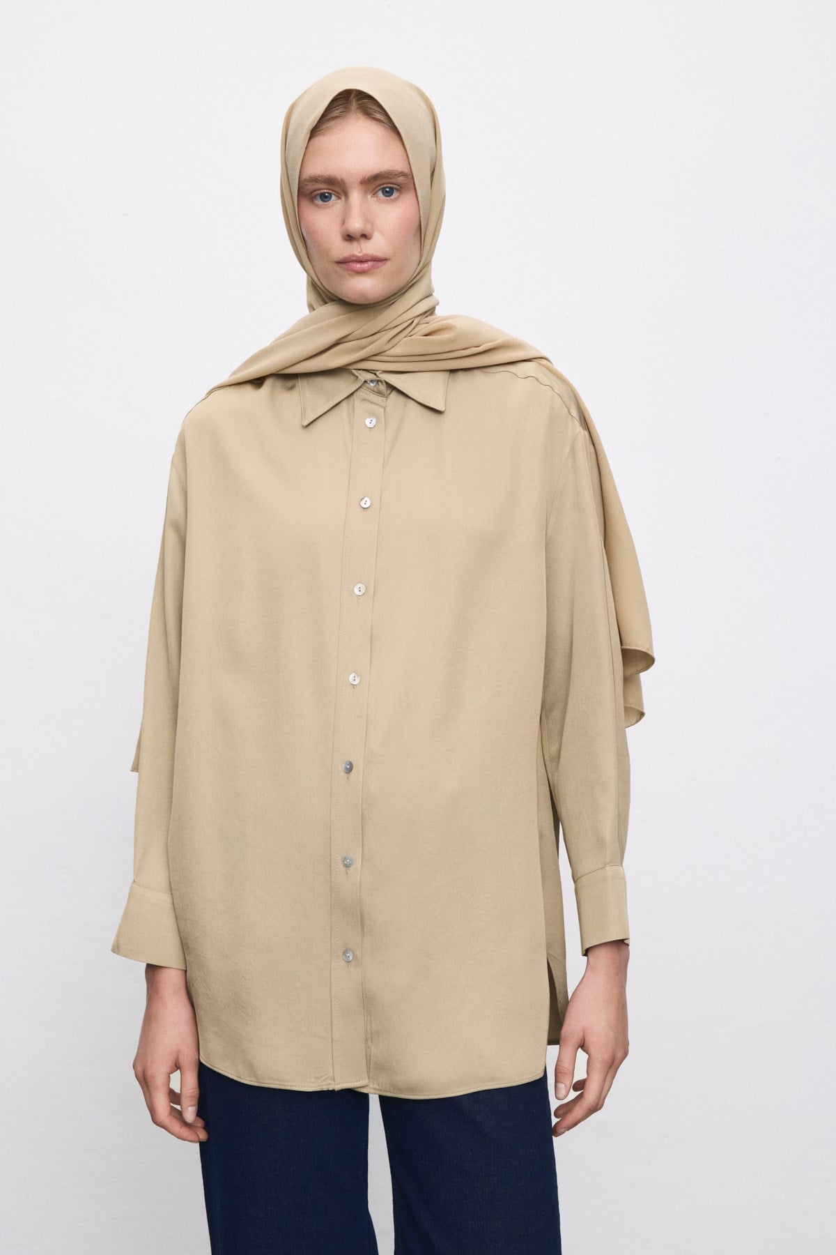 %100 İPEK ŞAL CAMEL