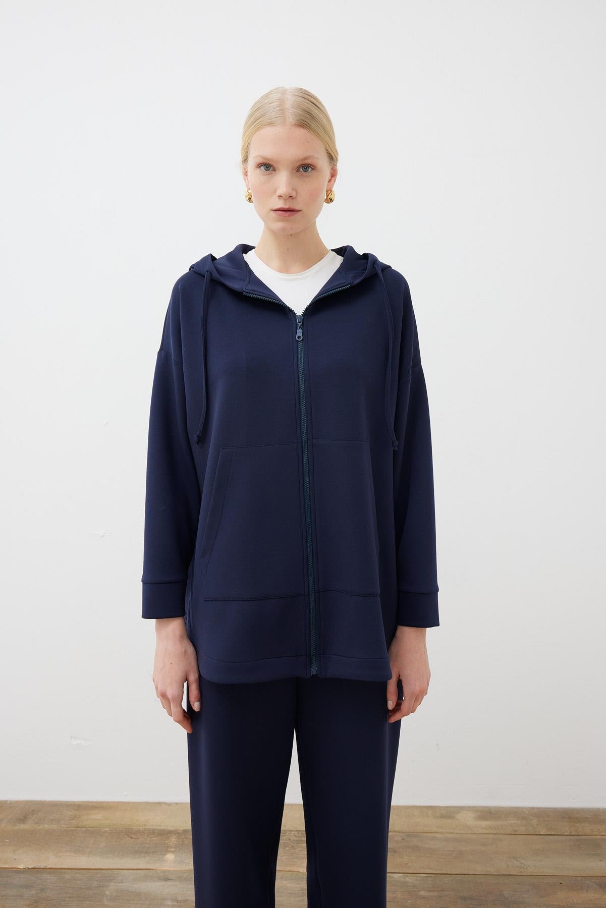 ACTIVE MODAL HODDIE KAP PANTOLONLU TAKIM LACİVERT