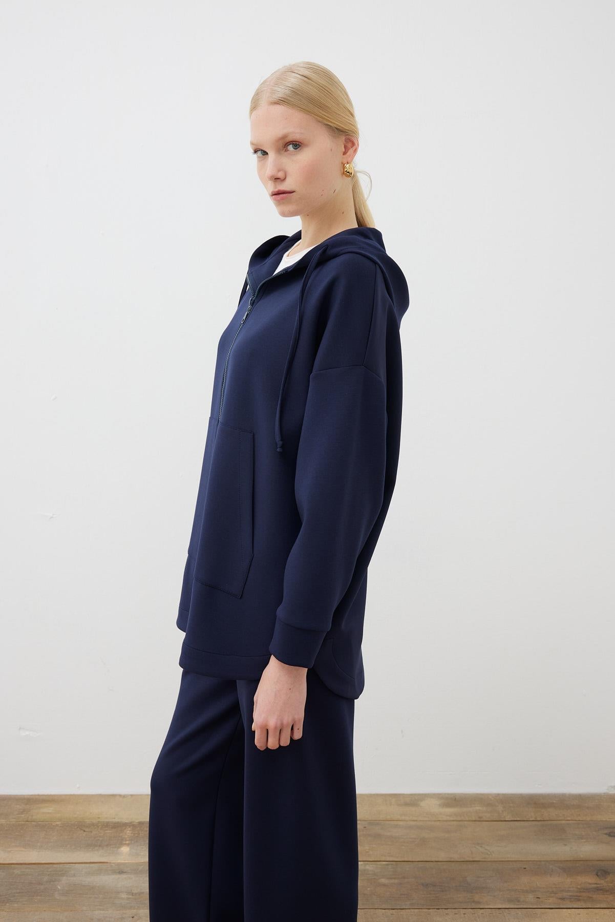 ACTIVE MODAL HODDIE KAP PANTOLONLU TAKIM LACİVERT