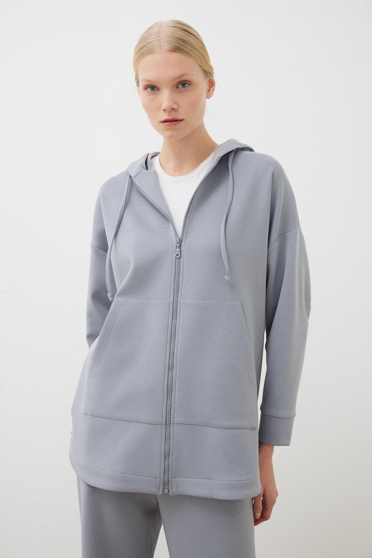 ACTIVE MODAL HODDIE KAP PANTOLONLU TAKIM GRİ